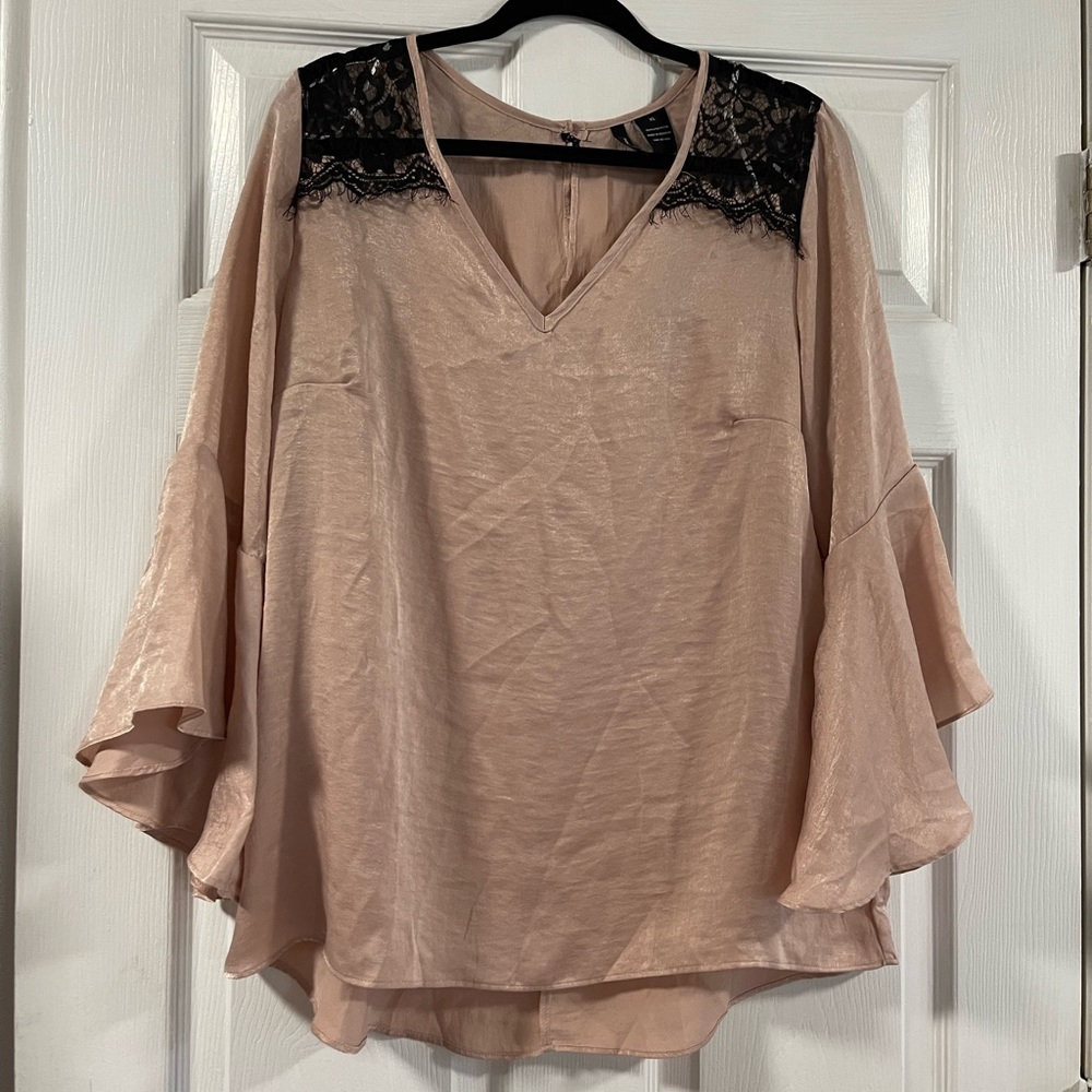 Lace shoulder blouse
